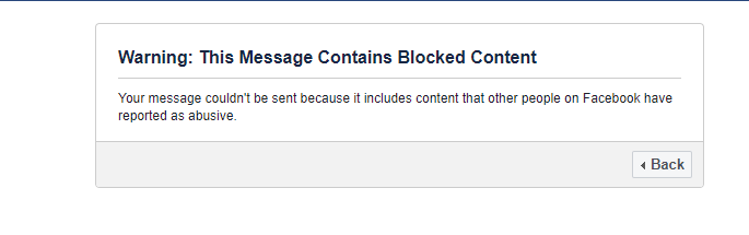 This message couldn t be. This site contains blocked messages.