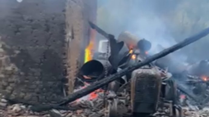 Prizor iz domaćinstva Jovića posle požara